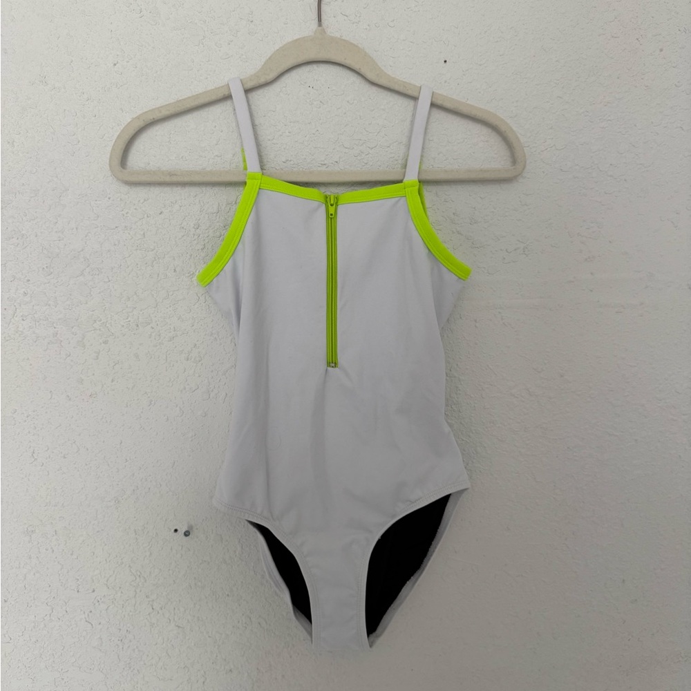 Girls Dance Leotard with Neon Green Trim NWT